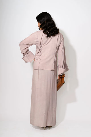 Dust Rose Corset Maxi Dress