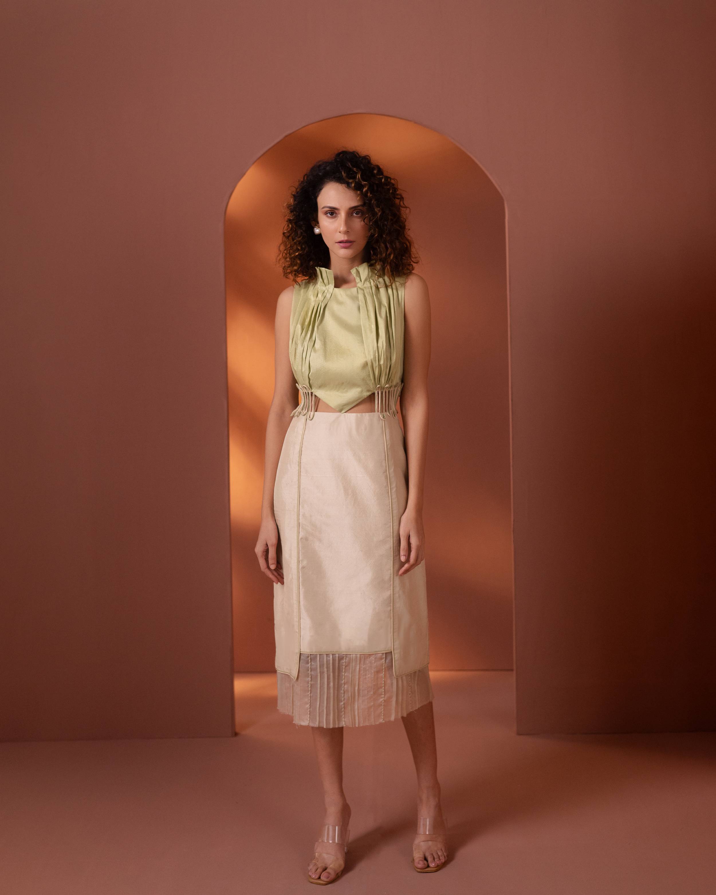 Mint Drift Silk Corded Dress Secondary image