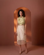 Mint Drift Silk Corded Dress