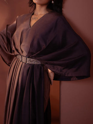 Silk Ombre Cape Set With Belt