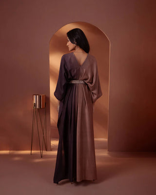 Silk Ombre Cape Set With Belt