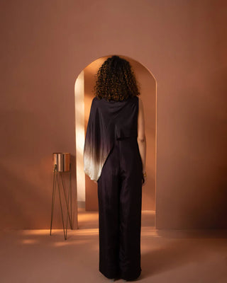 Ombre Silk Cape Jumpsuit