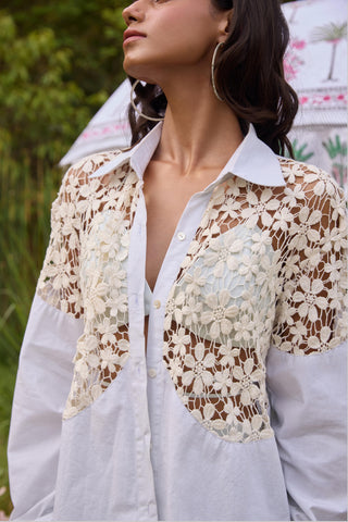 Luna Poplin Cut-Work Co-Ord Set