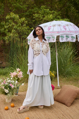 Luna Poplin Cut-Work Co-Ord Set