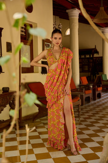 Yamini Floral Tied Saree