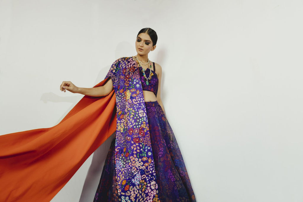 Floral Noir Lehenga