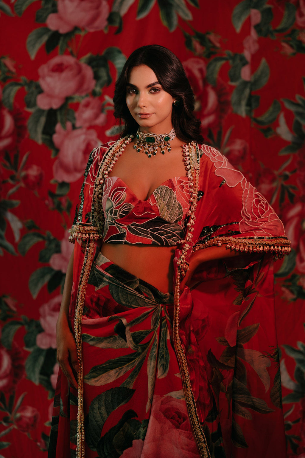 Saanvi Tropical Cape Lehenga