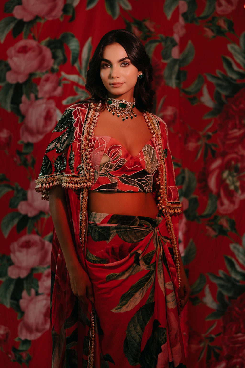 Saanvi Tropical Cape Lehenga
