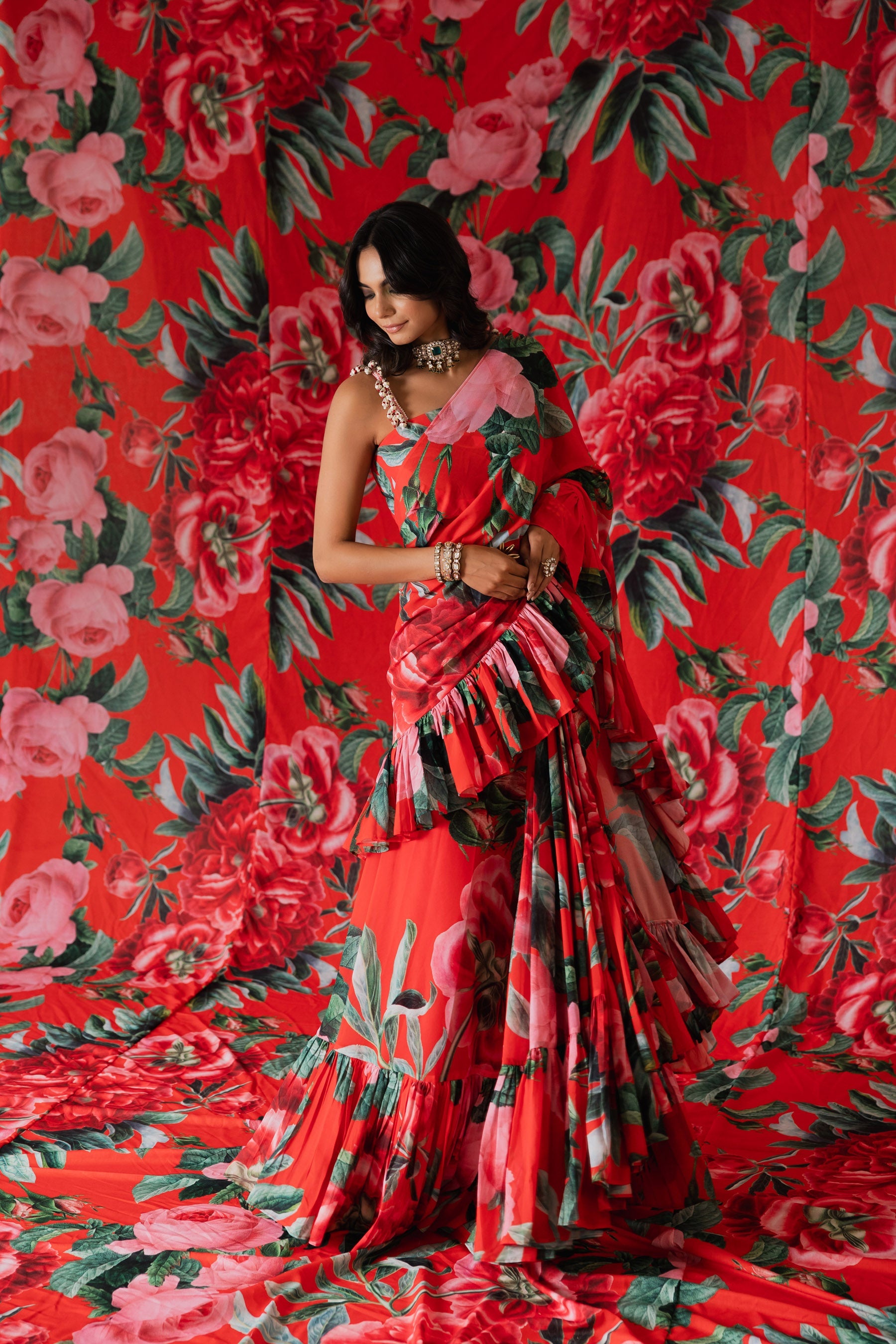 Amaira Ruffles Saree Secondary image