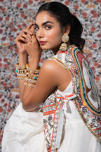 Auvielle Printed Vest & Drape Dress