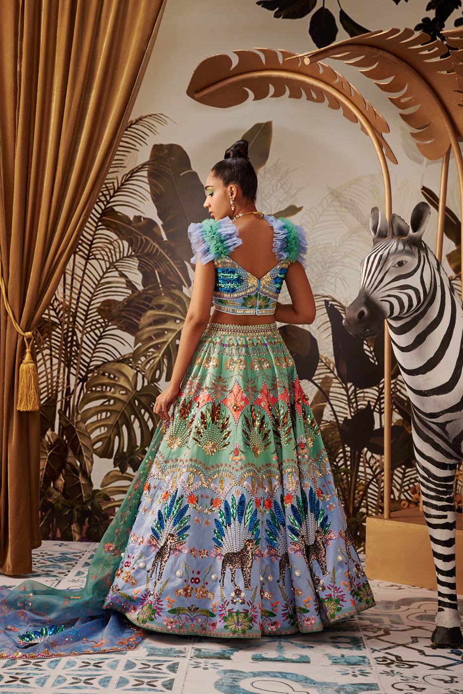 Soverign of Leopard Lehenga Secondary image
