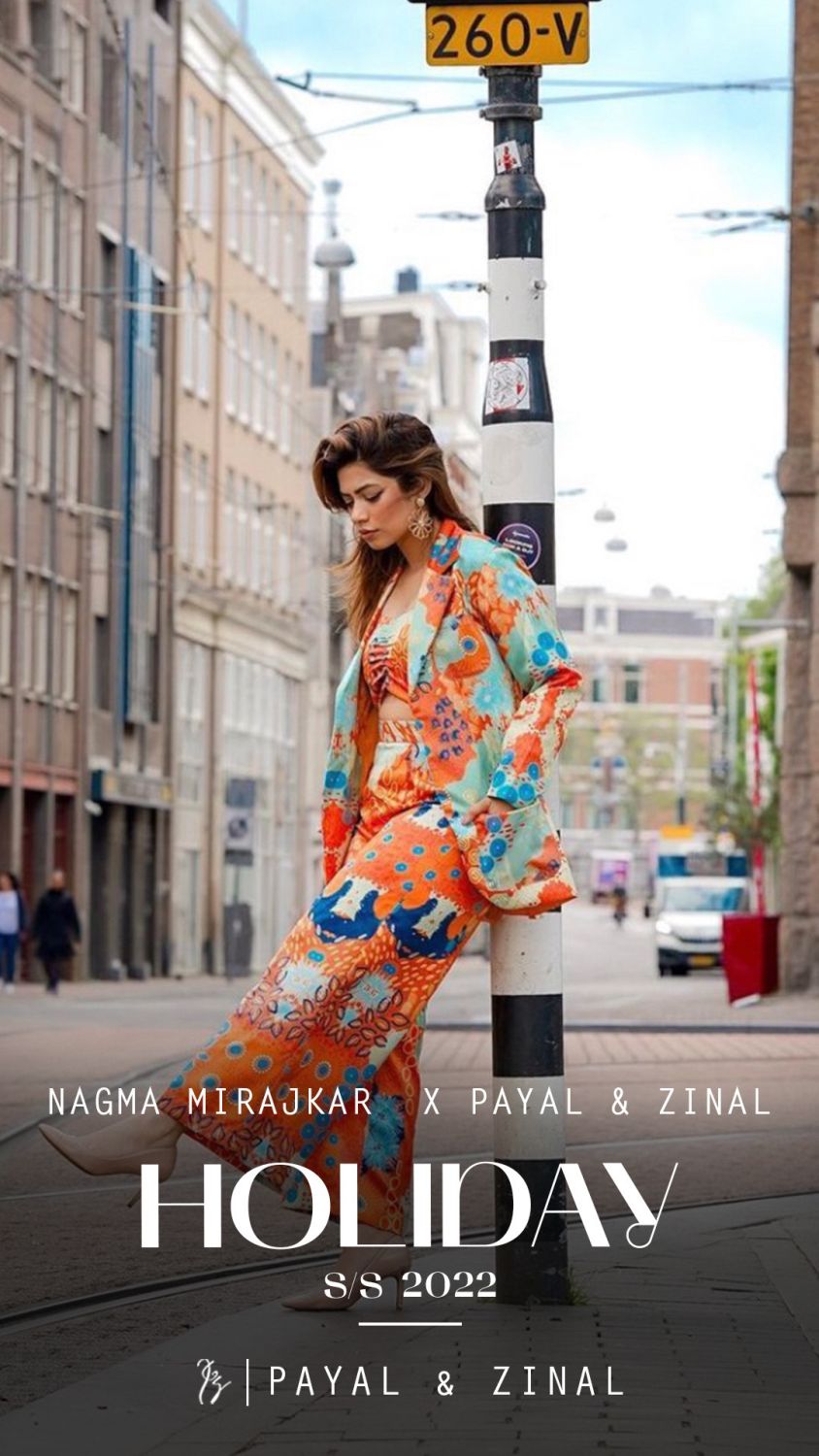 Ocean print bustier blazer and pants
