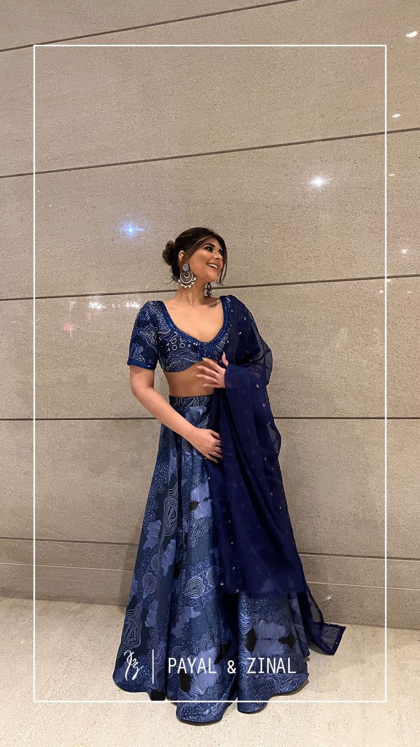 Abstract Azure Lehenga