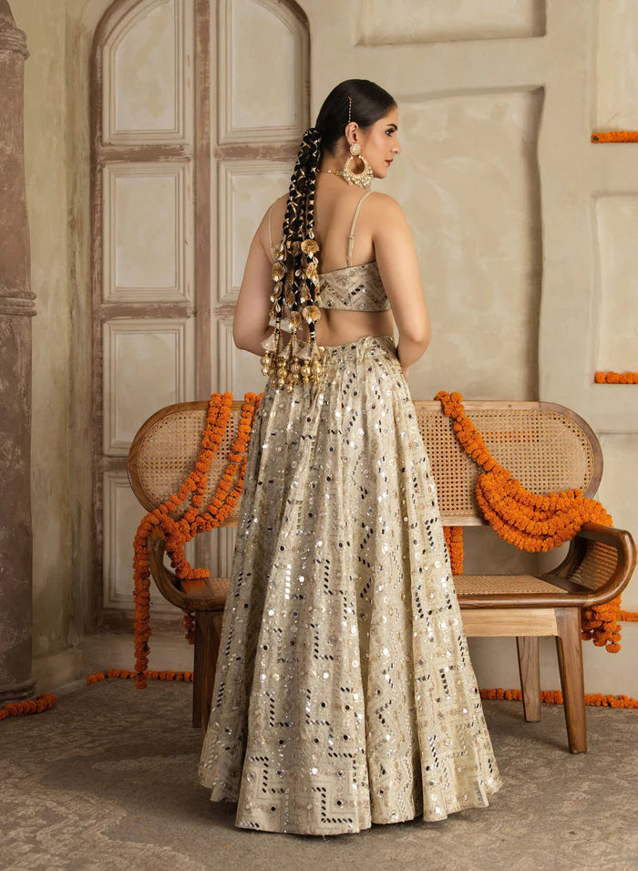 Ketaki Offwhite Embroidred Lehenga Set
