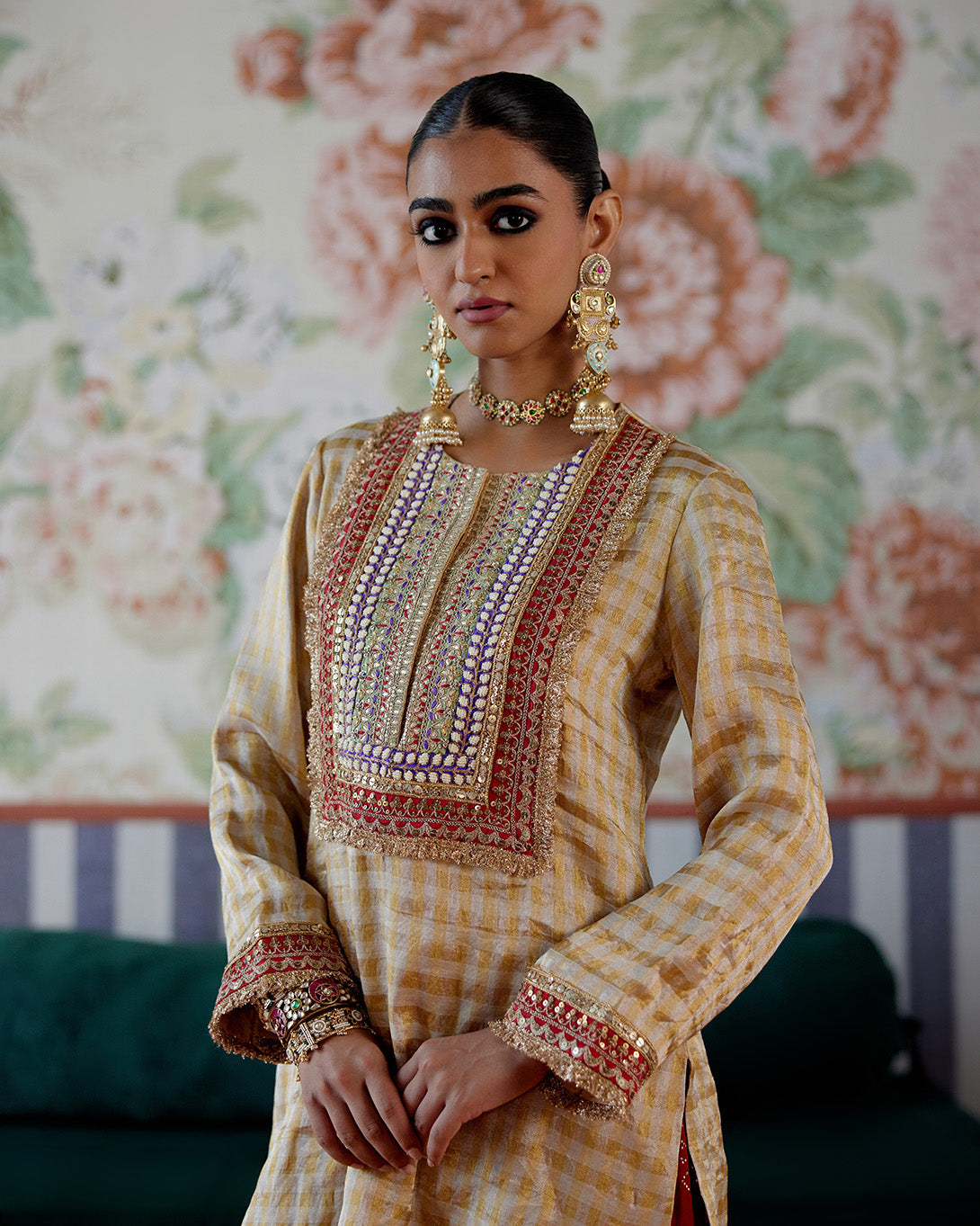 Short Kurta with Shimmer Dhoti-style pants Main image