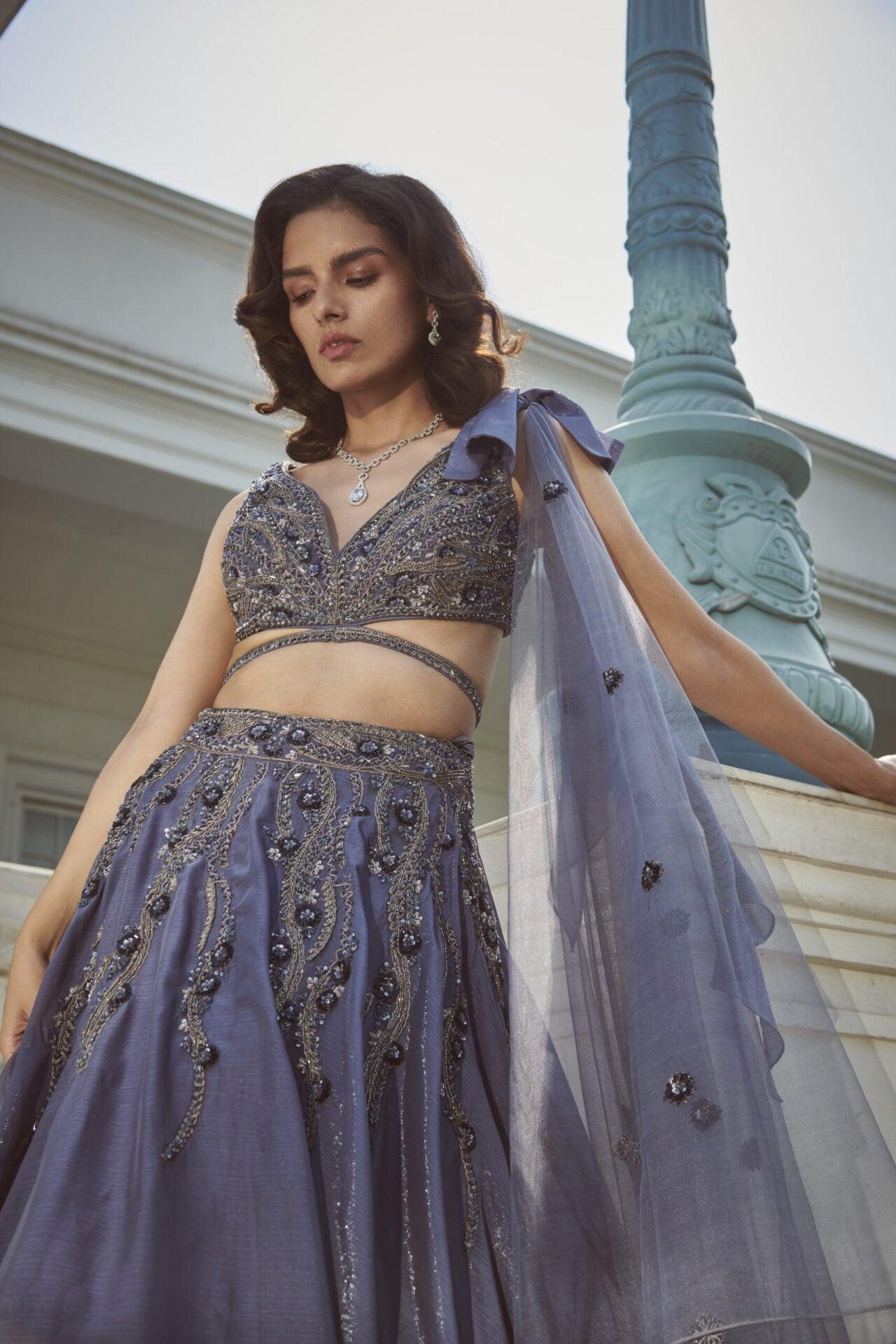 Cutdana Embroidered Blouse & Skirt Set Secondary image