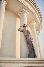 Holographic Sequin Drape Saree