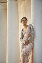 Pearl & Swarovski Embroidered Drape Saree