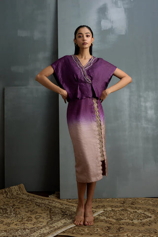 Silk Hand Embroidered Skirt Set