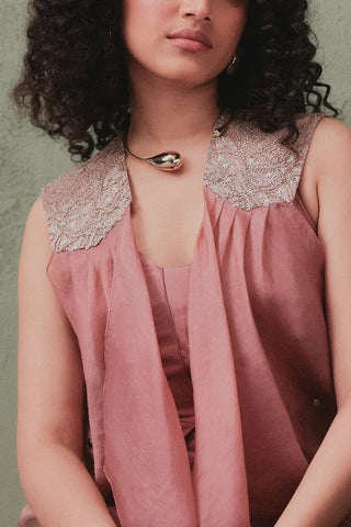 Silk Jumpsuit With Shrug