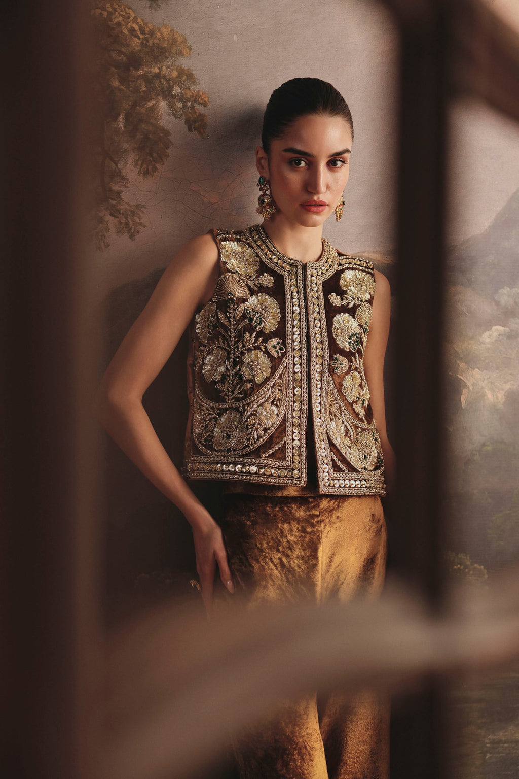 Ochre Velvet Pant Set