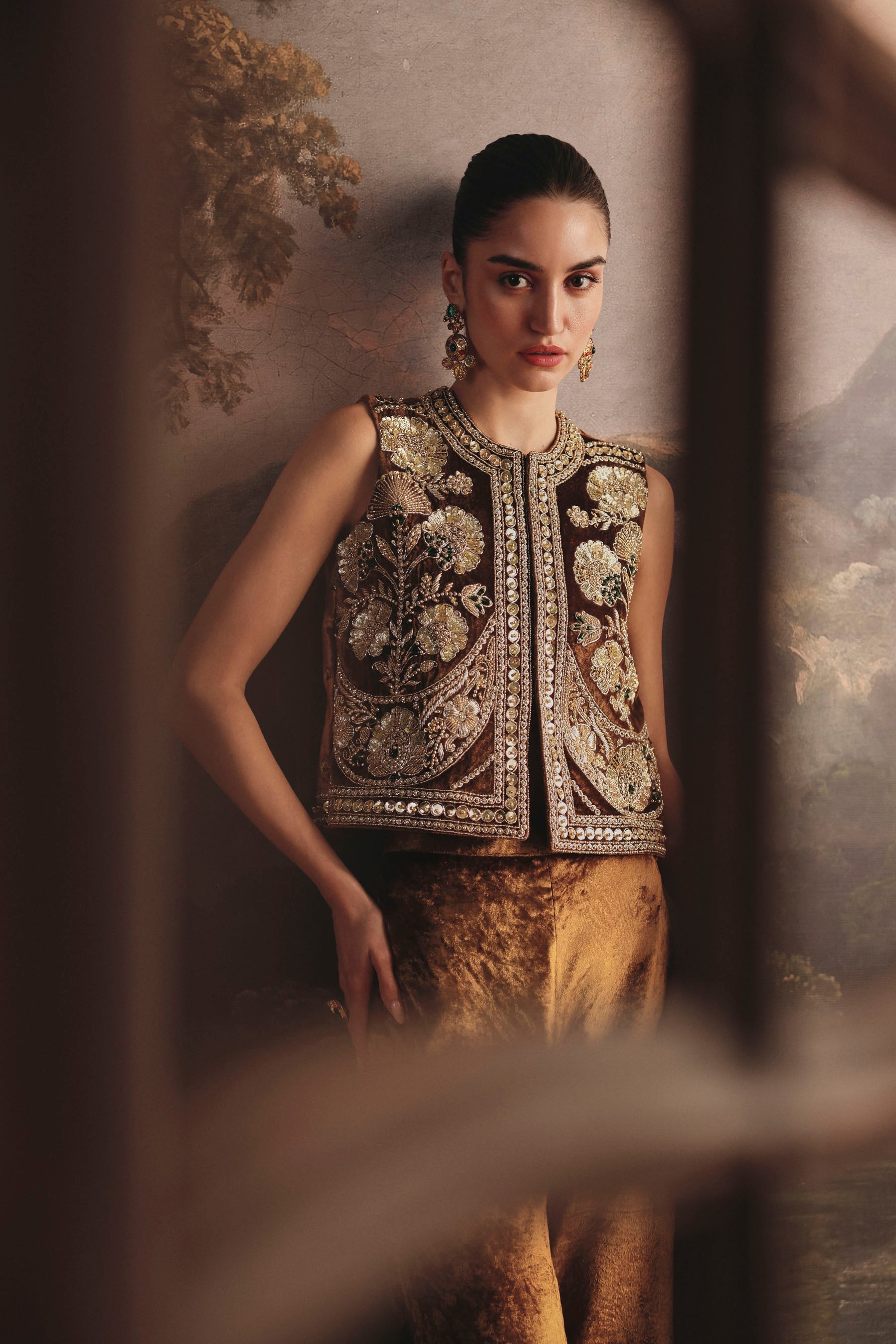 Ochre Velvet Pant Set