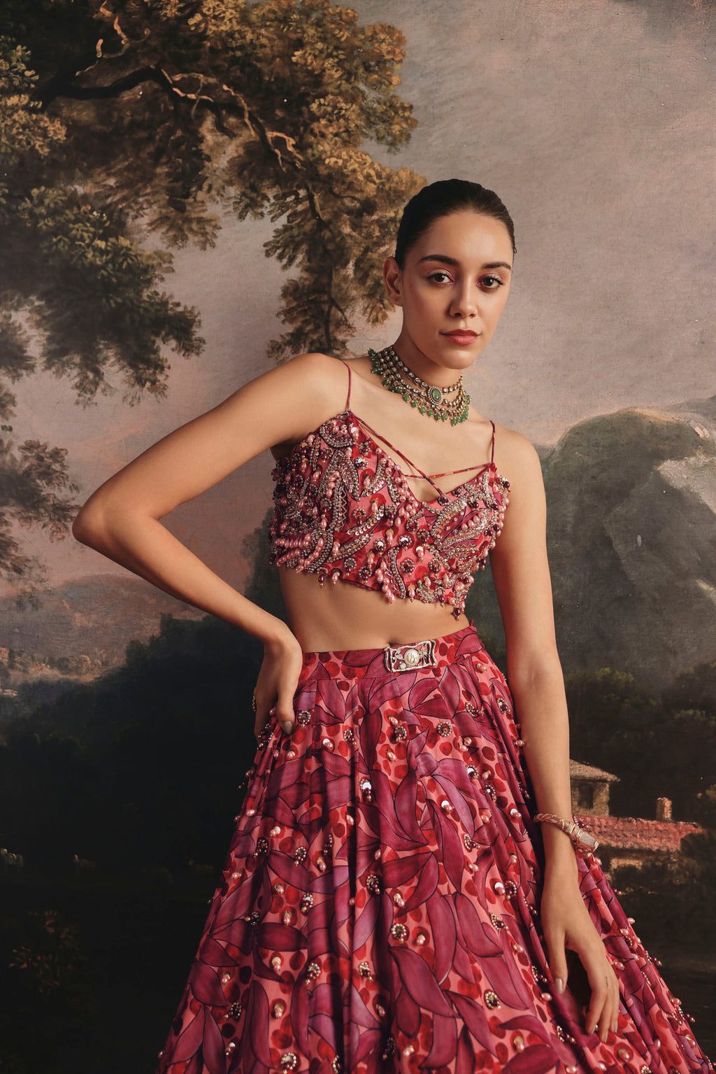 Plucked Pearl Lehenga