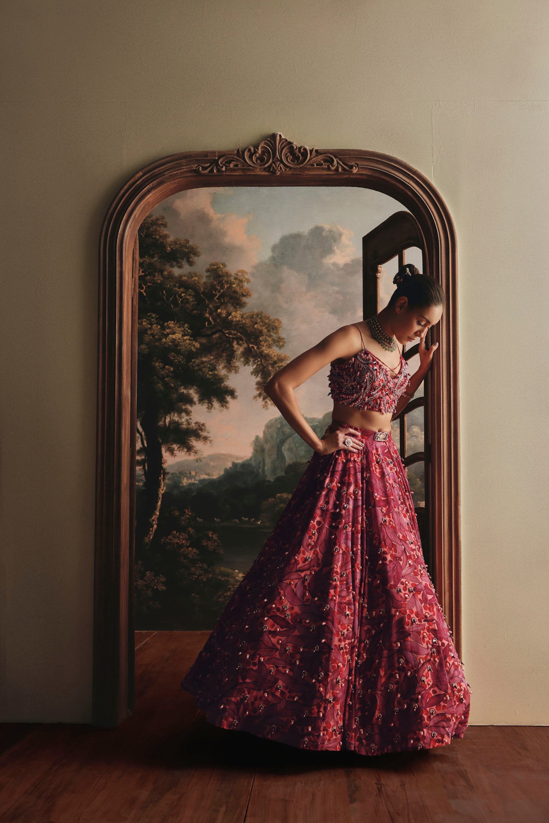 Plucked Pearl Lehenga