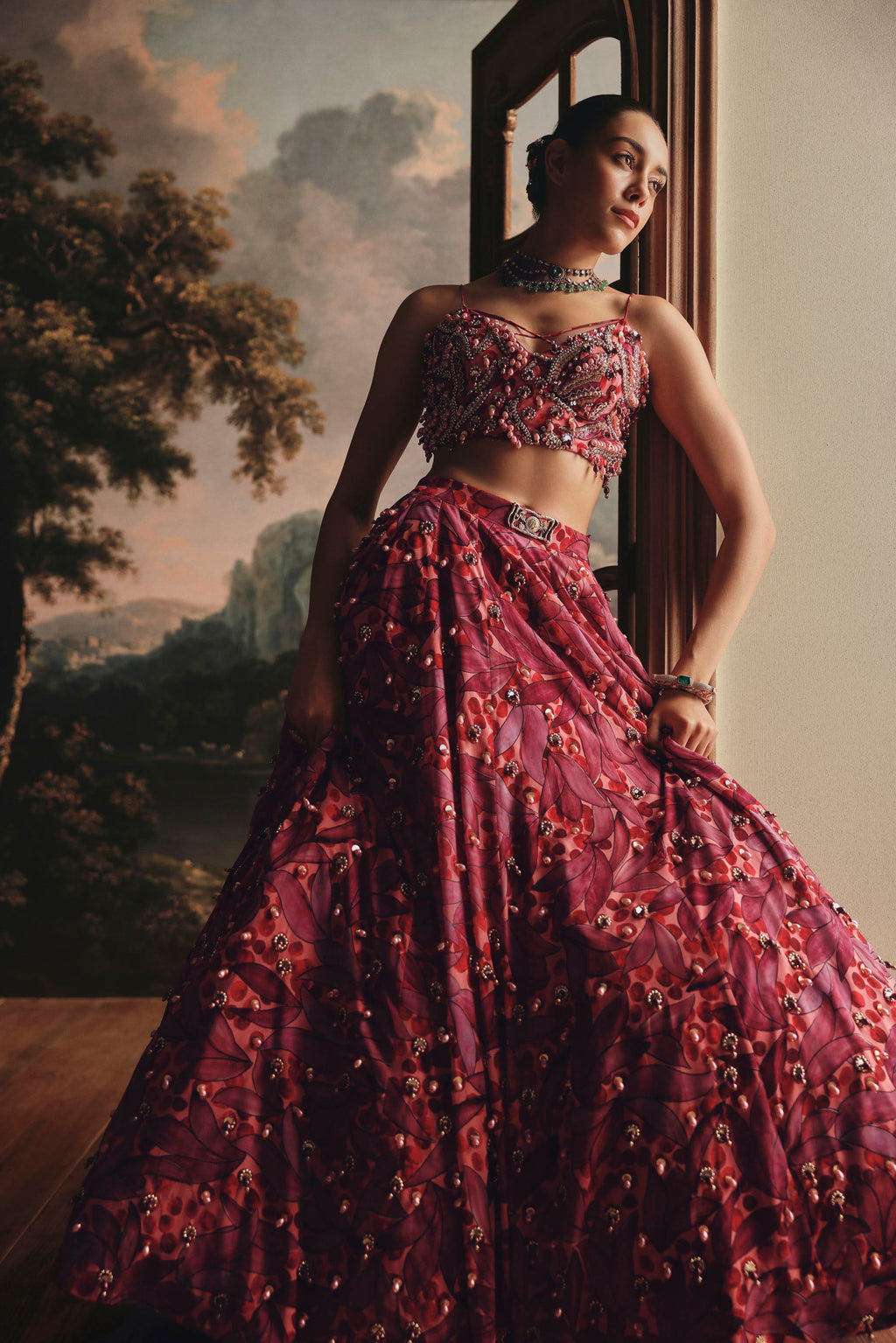 Plucked Pearl Lehenga
