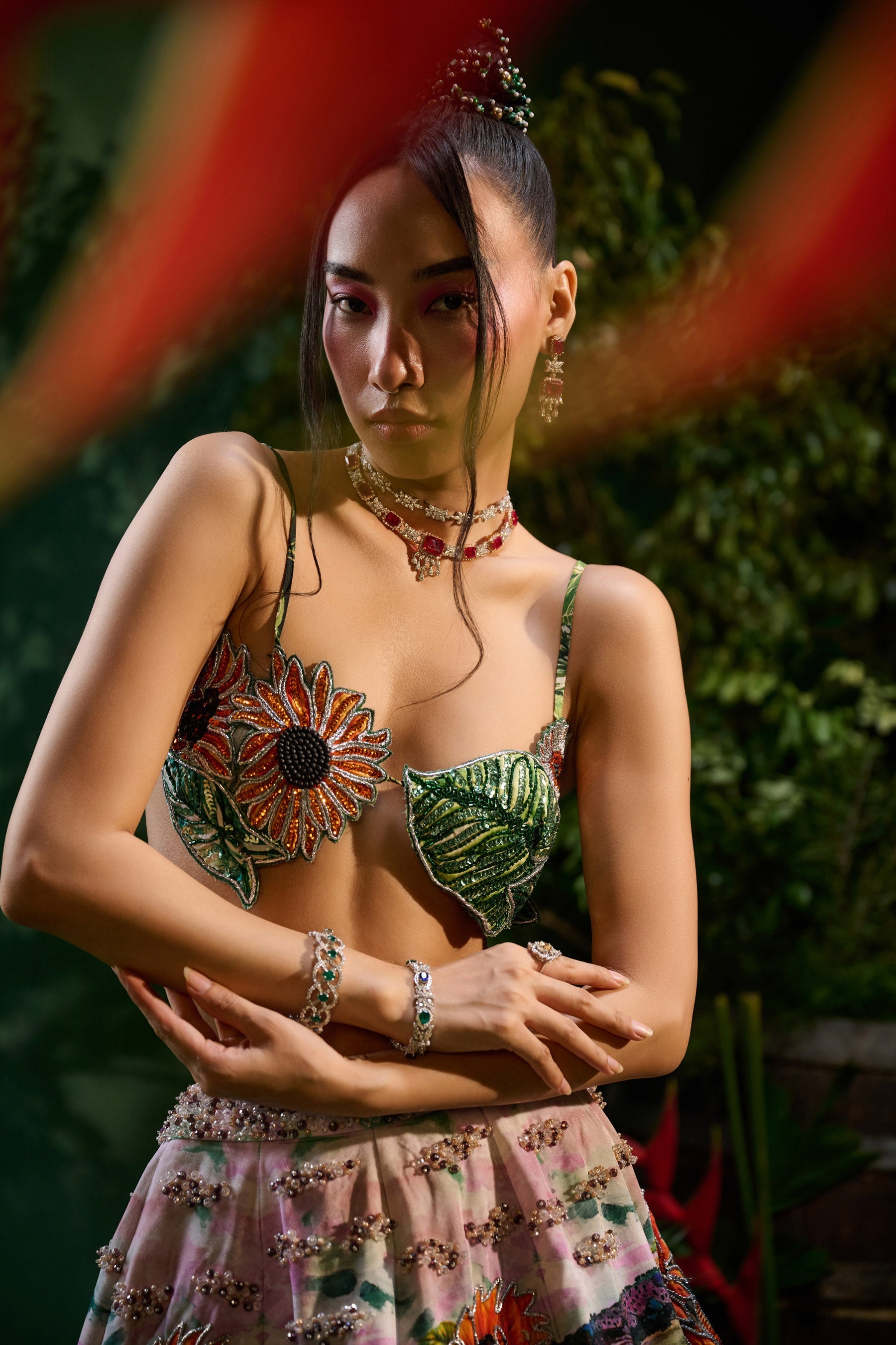 Émeraude Botanique Lehenga Secondary image