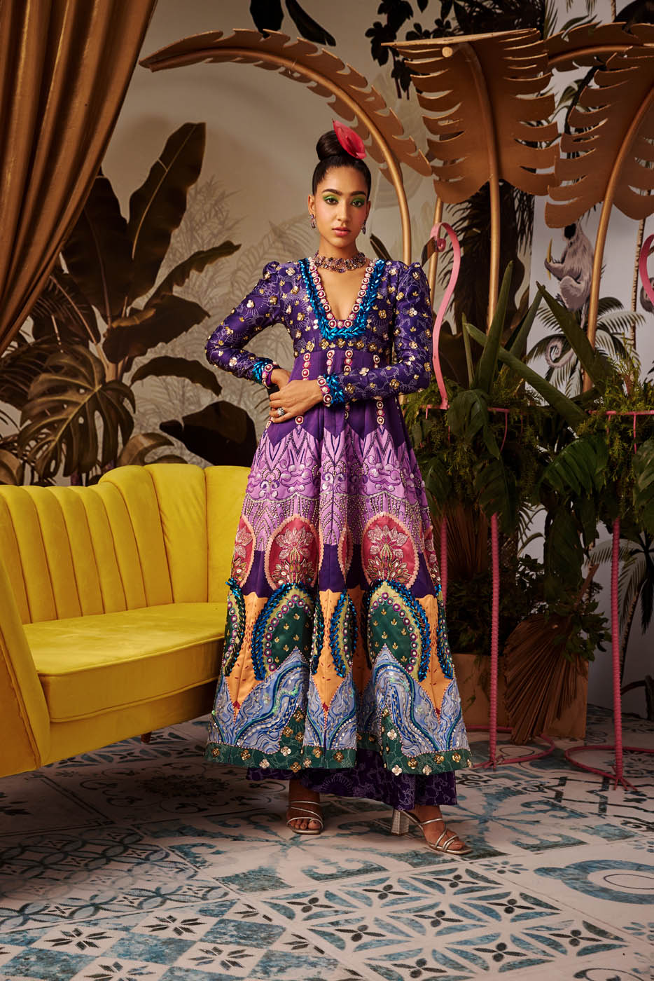 Purple Rain Anarkali Set