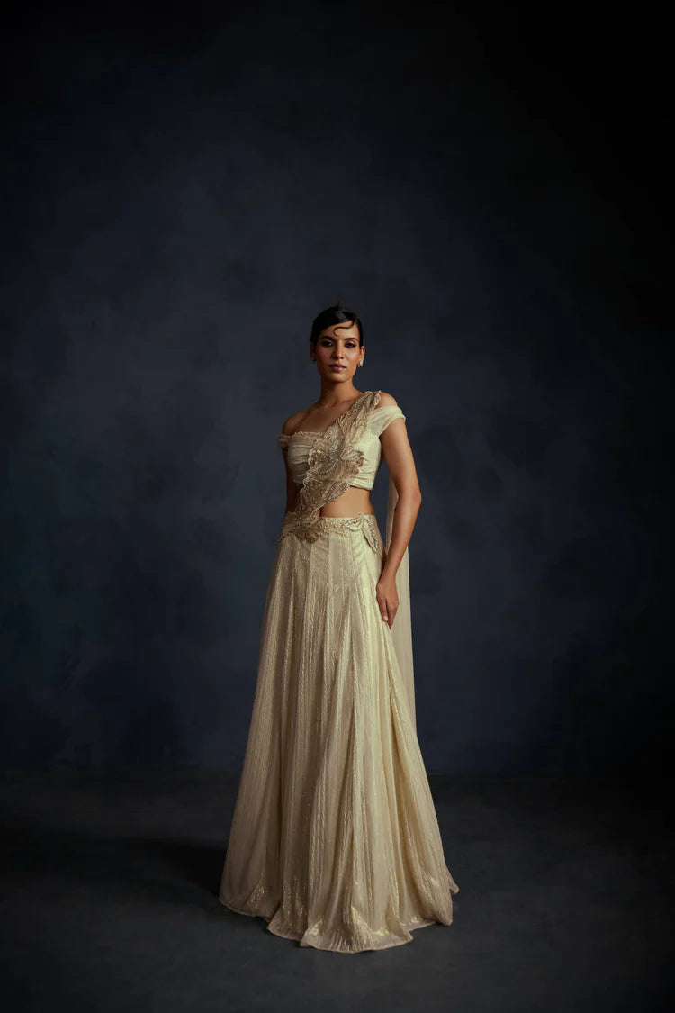 Opaline Draped Lehenga