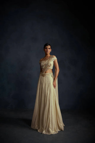 Opaline Draped Lehenga