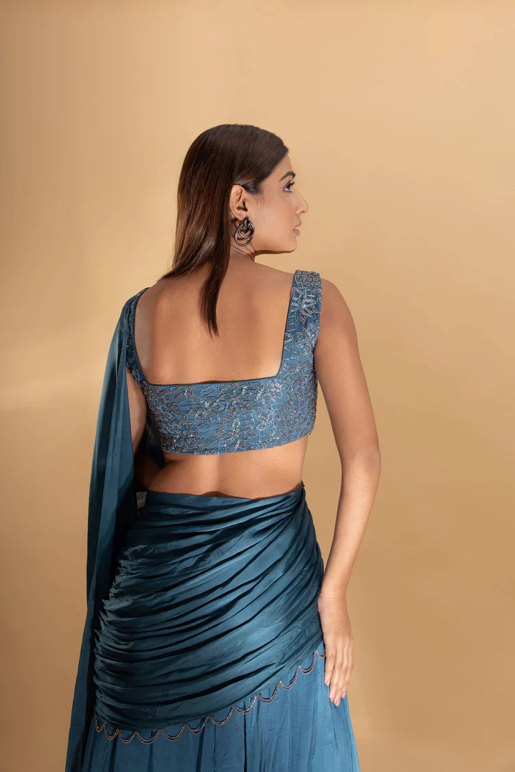 Twilight Draped Lehenga