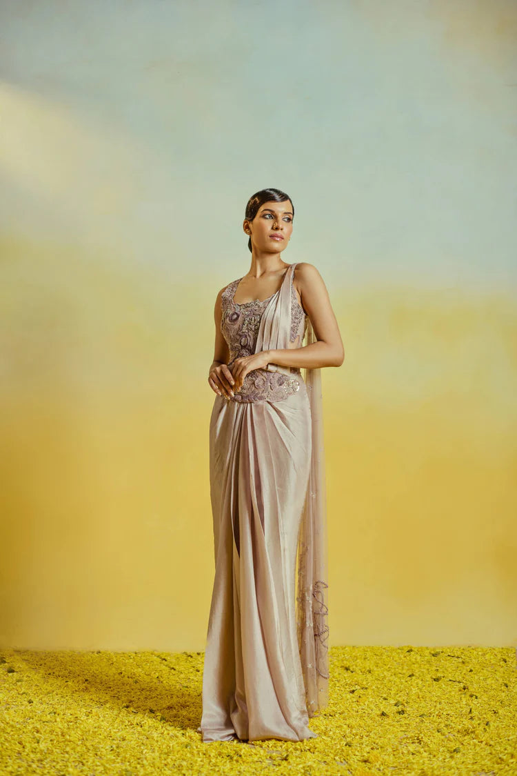 Desert Brush Draped Saree