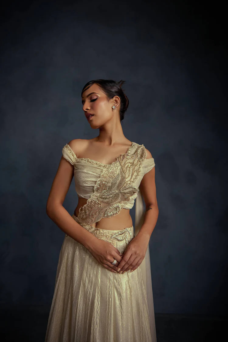 Opaline Draped Lehenga