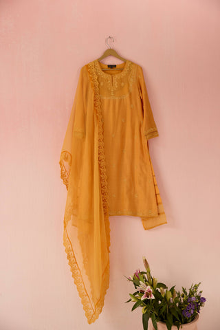 Gulaab Chanderi Silk Kurta Set