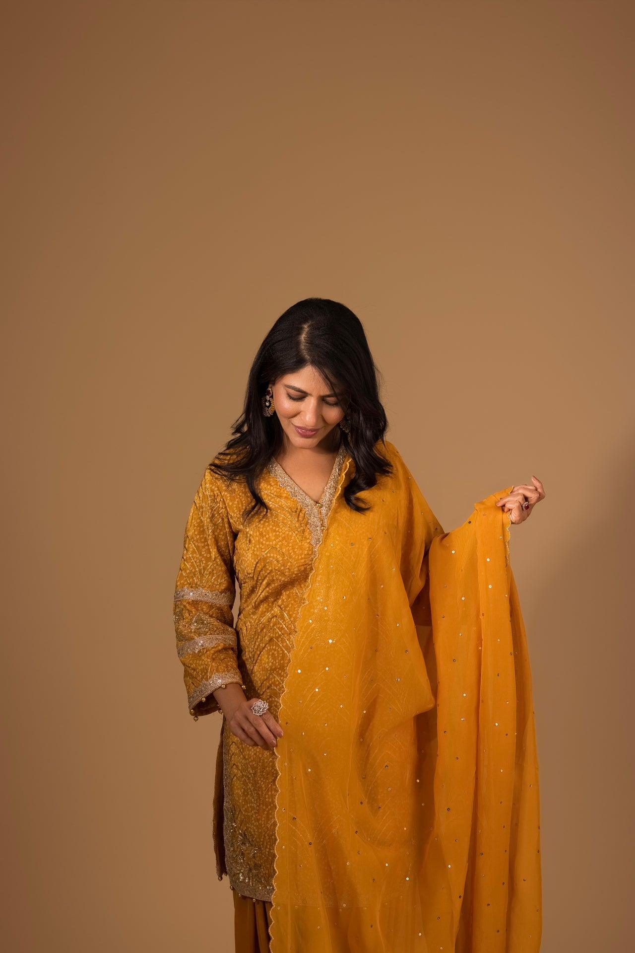 Cutdana & Sequin Embroidered Suit