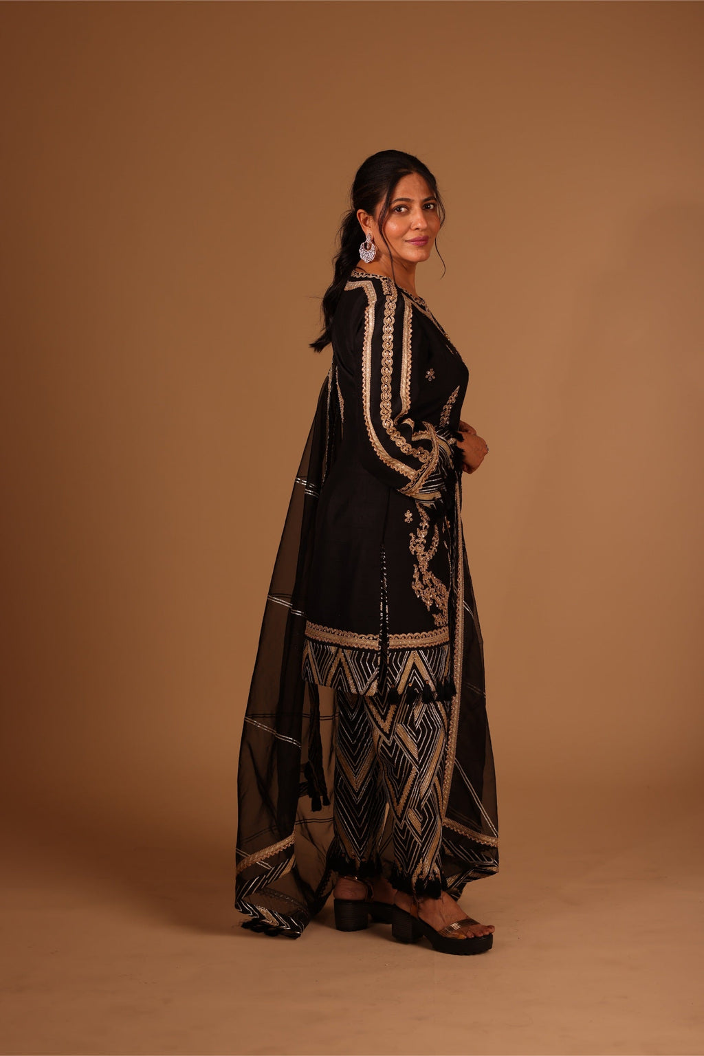 Silk Dori Work Suit with a Dupatta