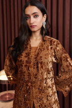 Velvet Cutwork Jacket Set