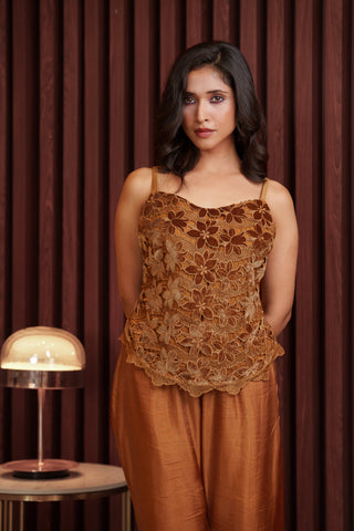 Velvet Cutwork Top