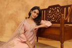 Creamy Peach Silk Chanderi Set