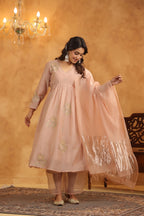 Rosy Embroidered Chanderi Suit Set