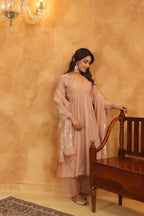 Rosy Embroidered Chanderi Suit Set