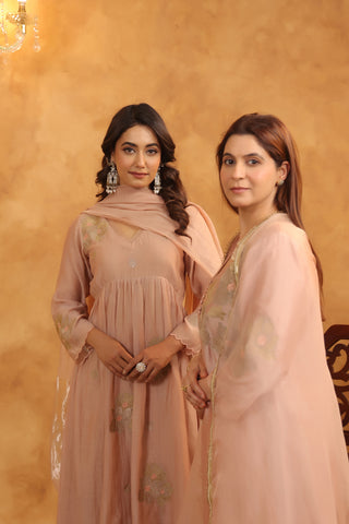 Rosy Embroidered Chanderi Suit Set