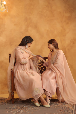 Rosy Embroidered Chanderi Suit Set