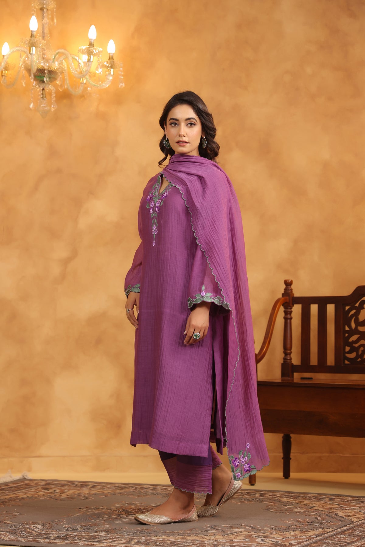 The Raat Ki Rani Royal Embroidered Suit Set Secondary image