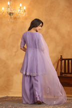Majestic Mauve Sequenced Chanderi Set