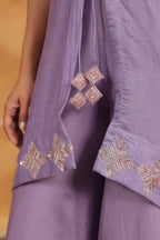Majestic Mauve Sequenced Chanderi Set