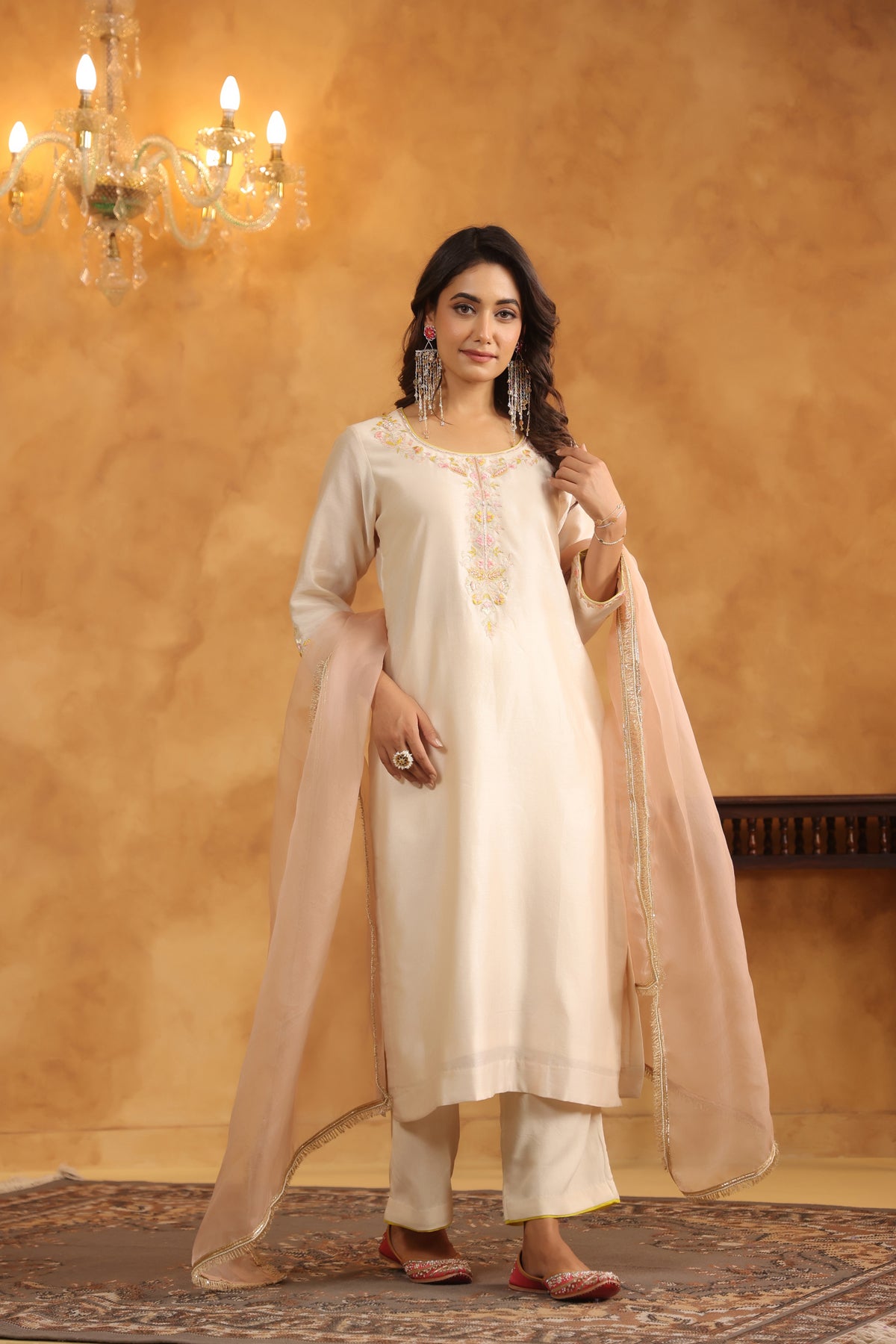 Ivory Bloom Hand Embroidered Kurta Set